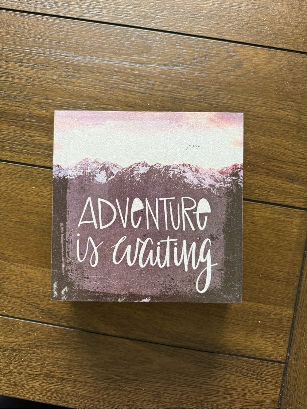 Adventure Is Waiting Wall Art - Pink Mountain Print